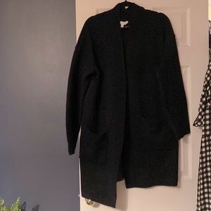 Time & Tru Black Knit Cardigan Coat
